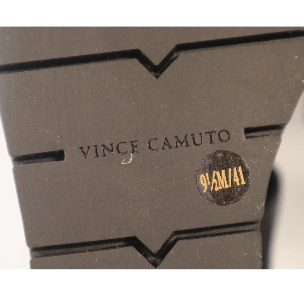 Vince Camuto Miapelle black leather planform sandals size 9.5 M